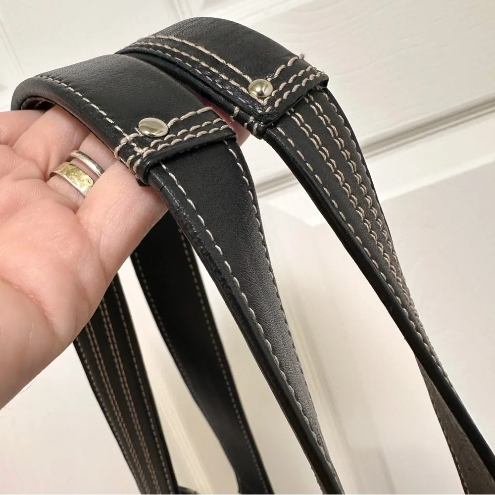 Coach Gallery Tote Bag Black Gray Signature Jacquard Turnlock